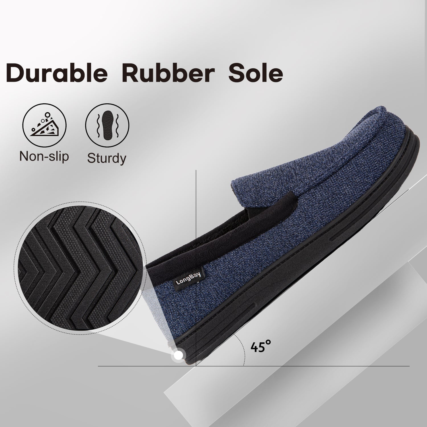Chaussons Extérieurs Homme Mousse Mémoire - Chaussures Camping Nylon Antidérapantes Intérieur Extérieur