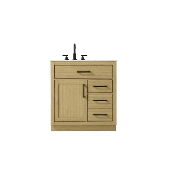 Elegant Kitchen and Bath Alden 32 inch Single Bathroom Vanity in Honey Brown