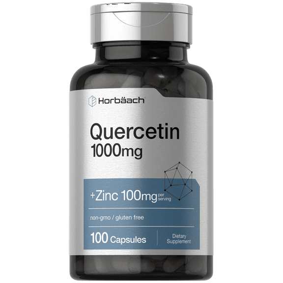 Quercetin 1000mg | with 100mg Zinc | 100 Capsules | Non-GMO, Gluten Free Supplement | by Horbäach