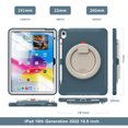 thumbnail image 3 of Kids Friendly Hybrid Case for iPad 10th Gen 10.9 Inch 2022, Rugged Case with Rotating Ring Stand Pencil Holder Heavy Duty Protection Slim Fit Silicone PC Case for iPad 10th Gen, Cornflowerblue, 3 of 12