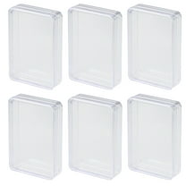LEORX Transparent Plastic Storage Boxes for Cards Game Accessories and More 6 Pieces Small Size