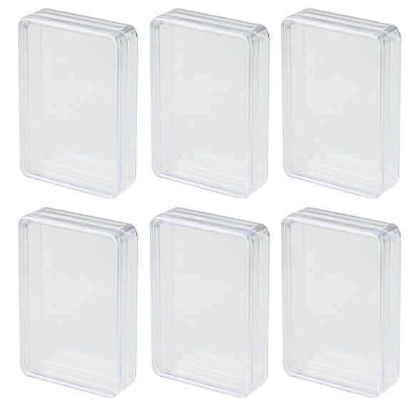 Plastic Storage Boxes for Cards Game Deck Organizer Clear Transparent 6pcs Small Size