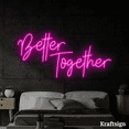 thumbnail image 3 of Craftnamesign Better Together Neon Sign, Bedroom Decor, Bar Club Wall Art, 3 of 4