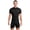 Black, variant on Men's Short Sleeve Back Zip Compression Shirt Bodysuit Mock Neck Sports Jumpsuit for Cycling Gray L