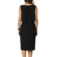 thumbnail image 3 of INSPIRE CHIC Women's Office Sheath Dresses Laye Sleeveless Work Pencil Dress, 3 of 6
