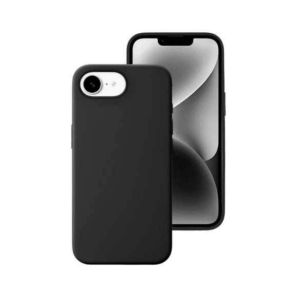 Qixxronics for iPhone 16e Silicone Case Black Shockproof Slim Design Phone Case Cover