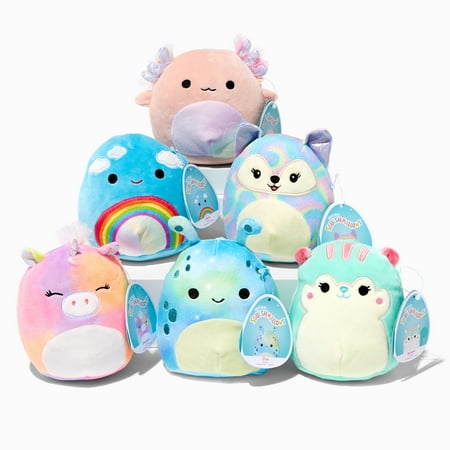 Squishmallows Over the Rainbow Axolotl Fox Unicorn Squirrel Sky Alien 5" Mini Plush Doll Super Soft (Set of 6)