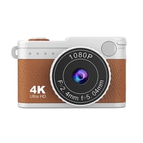 HOMEIORA Mini Digital Camera, 1080P UHD Recording with 0.96" IPS Screen, Built-in Memory Up to 100 Photos, USB-C Rechargeable, Micro SD Slot, Brown (1pc)
