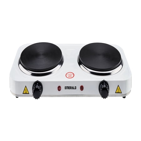 Emerald 5.5” 2-Coil White Electric Countertop Burner
