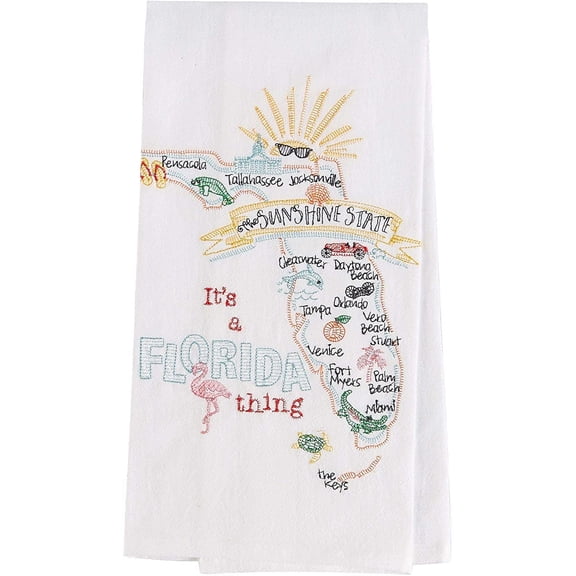 Kay Dee Designs ST Thing Florida EMB F/S Dish Towel, 17.5 x 28, Various