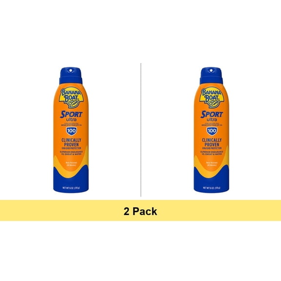 Banana Boat Sport Ultra SPF 100 Sunscreen Spray, Clear Spray Sunblock, Adult - 2 Pack