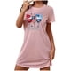 thumbnail image 2 of Camisón corto de talla grande para mujer, camisón de manga corta con estampado de pecho a la moda, camisón para mujer, 2 of 7