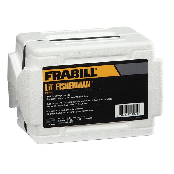Frabill Lil Fisherman White Styrofoam Worm Box With Super Gro Worm Bedding For Live Worm Or Night Crawler Storage Walmart Com Walmart Com