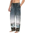thumbnail image 2 of Balery Men'S 3d Lighthouse In The Surf Pants,Sleepwear Pants,Pajama Pants,Pj Bottoms Drawstring And Pockets-Medium, 2 of 9