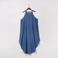 thumbnail image 2 of Pisexur Robes d'Été en Denim pour Femmes Décontractées Amples Vacances Maxi Robe de Plage Sans Manches Robe de Soirée, 2 of 5