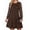 *Brown, variant on ClodeEU Women's Sequin Lace Long Sleeve A Line T-Shirt Dress ,Casual Swing Dress Brown,Womens Plus S