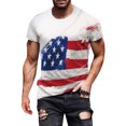 thumbnail image 1 of YDLCAFD T-Shirt d'Été Mode Décontractée Col Rond Impression Numérique 3D Fête de l'Indépendance Manches Courtes, 1 of 5