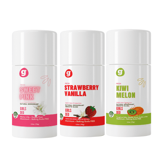 DEODORANT FOR GIRLS (3Pk Combo SET) – Pear-Berry Kiwi-Melon Strawberry Vanilla