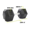 thumbnail image 5 of Mega Fitness Haltère Hexagonal en Caoutchouc 60 lb Poignée Moletée Simple Gym à Domicile, 5 of 5