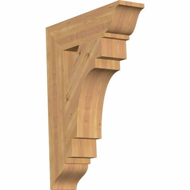 Ekena Millwork 4"W x 28"D x 36"H Merced Arts & Crafts Rough Sawn Bracket, Western Red Cedar