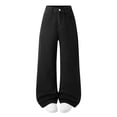 thumbnail image 2 of Blekii Wide Leg Jeans for Girls Denim Pants 5-14Y | Back to School Bottoms Pockets Trousers Casual,Kids Cute Denim Pants,Waist Loose Tween Jeans,Y2K Black, Size: 10, 2 of 4