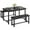 Black, variant on Accreate Dining Table Set for 3 with Upholstered Benches, Kitchen Furniture for Space-Saving, Brown