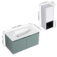 thumbnail image 3 of Floating Bathroom Vanity 36" with Side Cabinet Drop-Shaped Sink for Modern Bathroom, 3 of 7