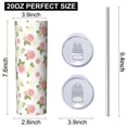 thumbnail image 3 of Pioneer Flower Floral Print Pattern 20oz Skinny Tumbler with Straw & Lid, Double Wall Vacuum Insulated Cup, Leak-Proof, Cup Holder Friendly, Hot 6H Cold 12H, 3 of 6