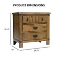 thumbnail image 3 of Furniture of America Sierren Country Wood 3-Drawer Nightstand with USB Outlet by, 3 of 5
