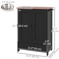 thumbnail image 3 of PawHut Dog Feeding Station w/ Storage, Adjustable Panel, Hooks, Black, 3 of 10