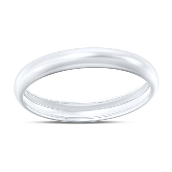 10K Solid White Gold 3MM Plain Men's and Women's Wedding Band Ring