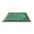 thumbnail image 2 of Ahgly Company Machine Washable Indoor Square Oriental Turquoise Blue Traditional Area Rugs, 7' Square, 2 of 4
