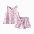 thumbnail image 4 of KPOPLK Toddler Girl Clothes Summer Kids Cute Sleeveless Tank Tops with Bow and Ruffled Shorts 2Pcs Outfits Set(12-18 Months,Pink), 4 of 4