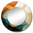 thumbnail image 2 of Designart "Orange Mid Century Organic euphony I" Abstract Rund Mirror For Wall Decor - Large Orange Round Print Mirror - Round Mid-Century Mirror - Wall Mounted Round Large Mirror - 29" x 29", 2 of 6