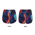 thumbnail image 3 of Daiia Neon City Map Pattern Women's 2 in 1 Running Shorts - Lightweight Athletic Workout Gym Yoga Shorts Liner with Phone Pockets-Small, 3 of 7