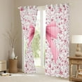 thumbnail image 3 of Feelyou Fashion Pink Bowknot Black Out Curtains for Girl, Spring Flower Floral Curtains Pack of 2 (42x63 Each), Bohemian Style Bedroom Curtains, Blackout Curtains Home Decor, 3 of 6