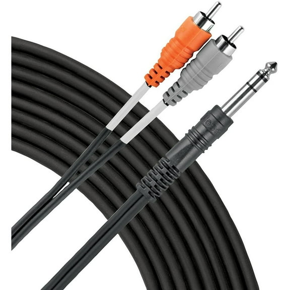 Livewire Essential Interconnect Y-Cable 1/4" TRS Male to RCA Male 9 ft. Black