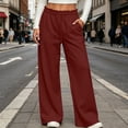 thumbnail image 4 of THNCYX Womens Solid Color Sweatpants With Pockets Elastic High Waist Long Casual Pants, 4 of 9