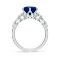 thumbnail image 2 of ANGARA Lab Grown 3.75 Ct Blue Sapphire Diamond Engagement Ring for Women in 14K White Gold (Size-9mm) | September Birthstone, Anniversary, Jewelry Gift for Women | Lab-Grown Blue Sapphire Ring, 2 of 8
