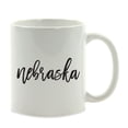 thumbnail image 1 of Koyal Wholesale Black Calligraphy Nebraska US State Ceramic Coffee Mug, 1 of 1