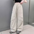 thumbnail image 2 of CPNG Girls and Boys Cargo Pants Elastic Waist Wide Leg Baggy Parachute Pants Fashion Street Style Casual Cargo Jogger Pants, 2 of 5