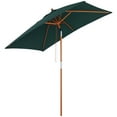 thumbnail image 1 of Outsunny 6.6x5ft Fir Wooden Patio Umbrella with Tilt Mechanism Bamboo Ribs, 1 of 10
