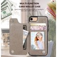 thumbnail image 2 of Funda tipo cartera para iPhone SE 2022/SE 2020/iPhone 8/iPhone 7 con tarjetero, diseño de mandala en relieve, de piel sintética, con función atril, ranuras para tarjetas, fina, para iPhone 7/8/SE, 2 of 8