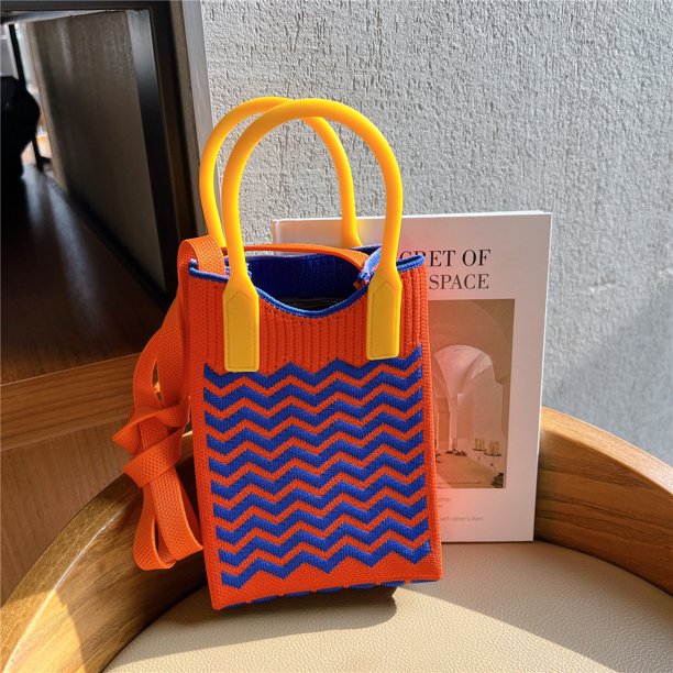 Bolso para teléfono móvil a cuadros, bolso de mensajero para mujer, mini bolso pequeño, lindo y ligero, bolso de mano para las cuatro estaciones, bolso de punto