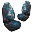 thumbnail image 3 of POLERO Romantic Wolf Floral Print Car Seat Covers 2 Piece Set Front Seat Protector Case for Mens Anti-Slip Waterproof Cars Cushion Covers Fit Most Vehicle/Cars/Sedan/Truck, 3 of 7