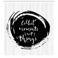 thumbnail image 3 of Saying Shower Curtain, Big Round Spot with a Cursive Lettering Powerful Saying Psychological, Fabric Bathroom Set with Hooks, 69W X 70L Inches, Charcoal Grey and White, by Ambesonne, 3 of 3