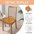 thumbnail image 2 of Halloween Pumpkin Words Seat Covers for Dining Room Chairs Set Of 6,Stretch Printed Washable Chair Seat Cover with Elastic Ties and Button,Removable Waterproof Couch Cushion Covers, 2 of 6