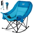 thumbnail image 5 of ABORON Oversized Rocking Camping Chair, Folding Camping Rocker Chair, Fully Padded Patio Chair with Cooler Bag and Side Pocket, Portable Outdoor Recliner Chair, Lawn Chairs with Carrying Bag, 5 of 10