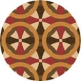 thumbnail image 1 of Ahgly Company Indoor Round Patterned Carrot Orange Area Rugs, 3' Round, 1 of 1