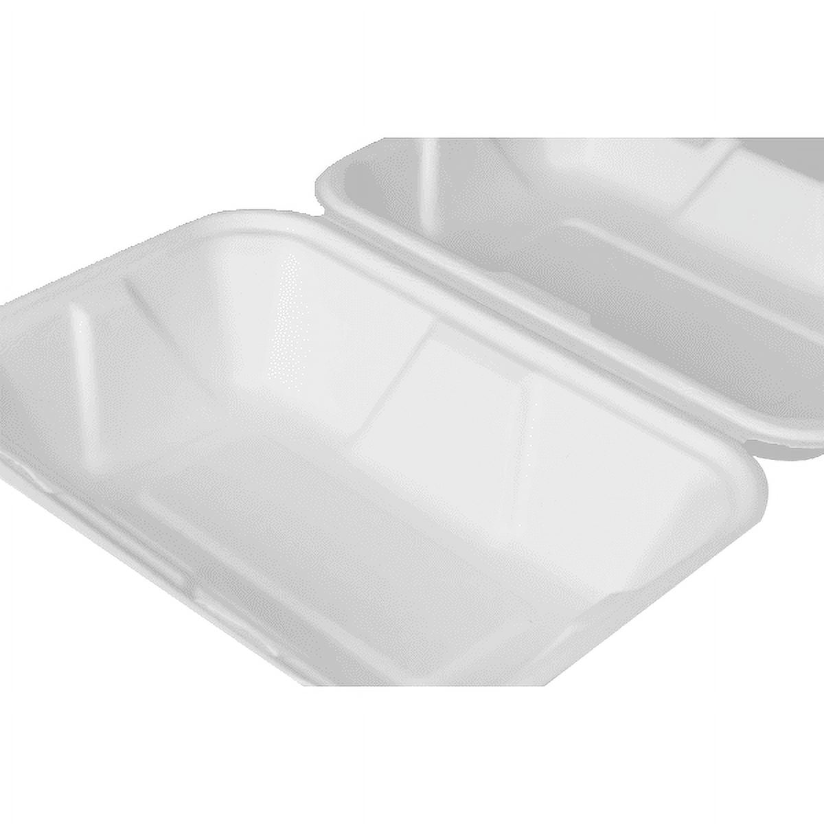 Medium Biodegradable Takeout Boxes - Karat Earth 9''x6'' Bagasse Hinged  Containers - 200 ct